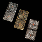 Pocket Revolving Metal RPG Dice - Dungeons & Dragons D20 Dice Games Rpg Metal Set with leather case