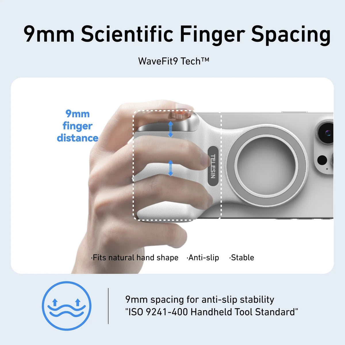 Magnetic Phone Grip with Bluetooth Shutter - Ergonomic Smartphone Camera Handle & Adjustable Stand