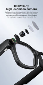 CyanVue AI Smart Glasses – 8MP Camera Glasses with Music & Call Features