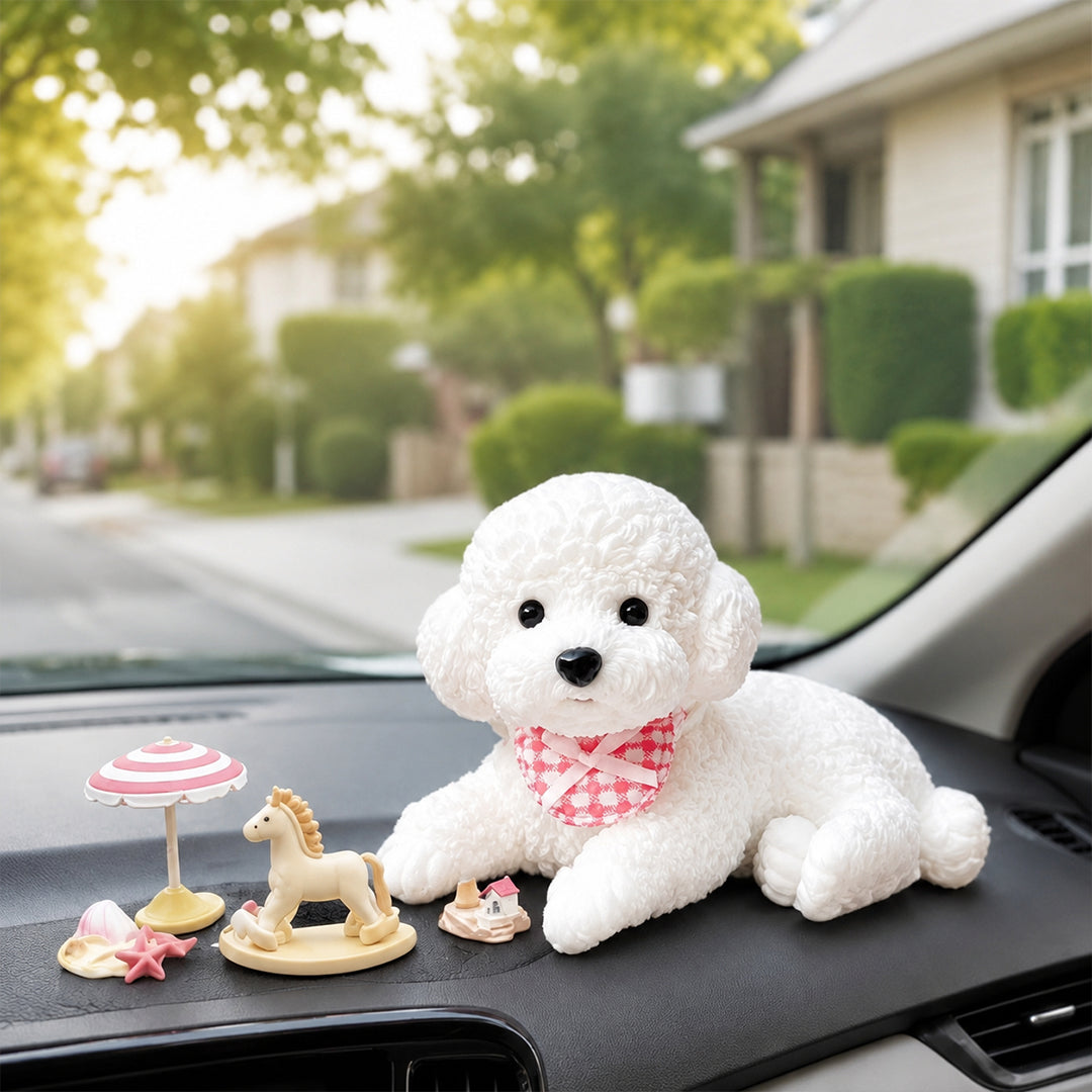Dashboard Buddy-Squeezable Puppy Toy with mat