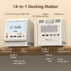 Retro Docking Station for Mac mini M4 with 5-inch Full HD Monitor and 10Gbps/80Gbps M.2 NVMe PCIe SSD Enclosure
