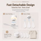 Portable Rechargeable Hanging Fan Light for Indoor & Outdoor Use