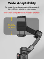 AOCHUAN Smart XE – 3-Axis Foldable Smartphone Gimbal with Gesture Control, Joystick, and AI Face Tracking