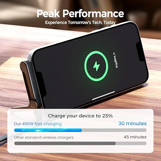 2 in 1 Invisible Holder Charger Cable 240W Fast Charging Cord with Built-In Phone Stand, 4.9FT