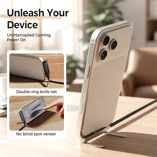 2 in 1 Invisible Holder Charger Cable 240W Fast Charging Cord with Built-In Phone Stand, 4.9FT