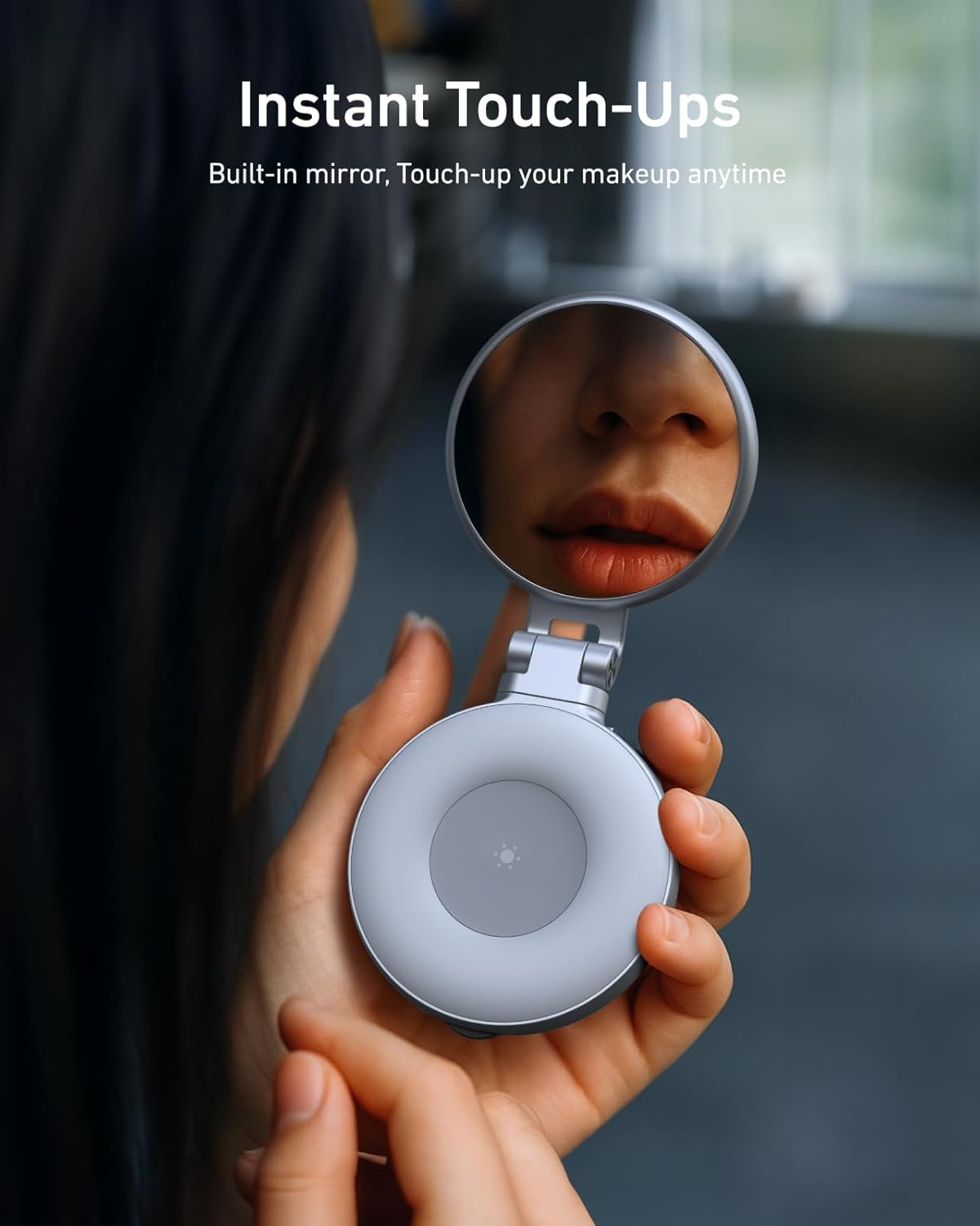 Magnetic Selfie Light, Phone Light Compatible with iPhone Magsafe, CRI97 360° LED Selfie Ring Fill Light with Mirror for Selfies/Photography/TikTok/Zoom Calls/Video Conference