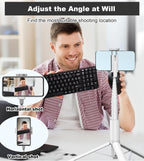 67" Cell Phone Selfie Stick Tripod,Smartphone Stand All-in-1 with Integrated Wireless Remote,Portable,Lightweight,Extendable for iPhone/Android(Black)