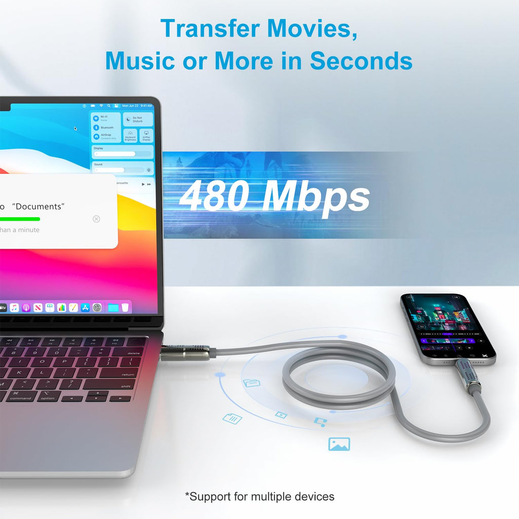 UniCore 240W 4-in-1 Fast Charging Cable – One Cable for Every Device