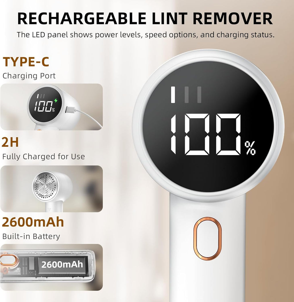 ReNewa – Rechargeable Fabric Shaver with LED Display