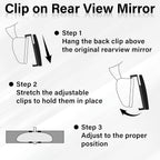 SnapView Panoramic Clip-On Rearview Mirror