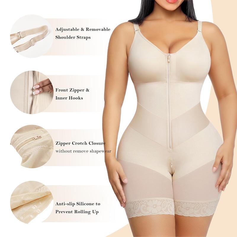 YIANNA V-Shaped Tummy Control Shapewear for Women with Zipper Closure