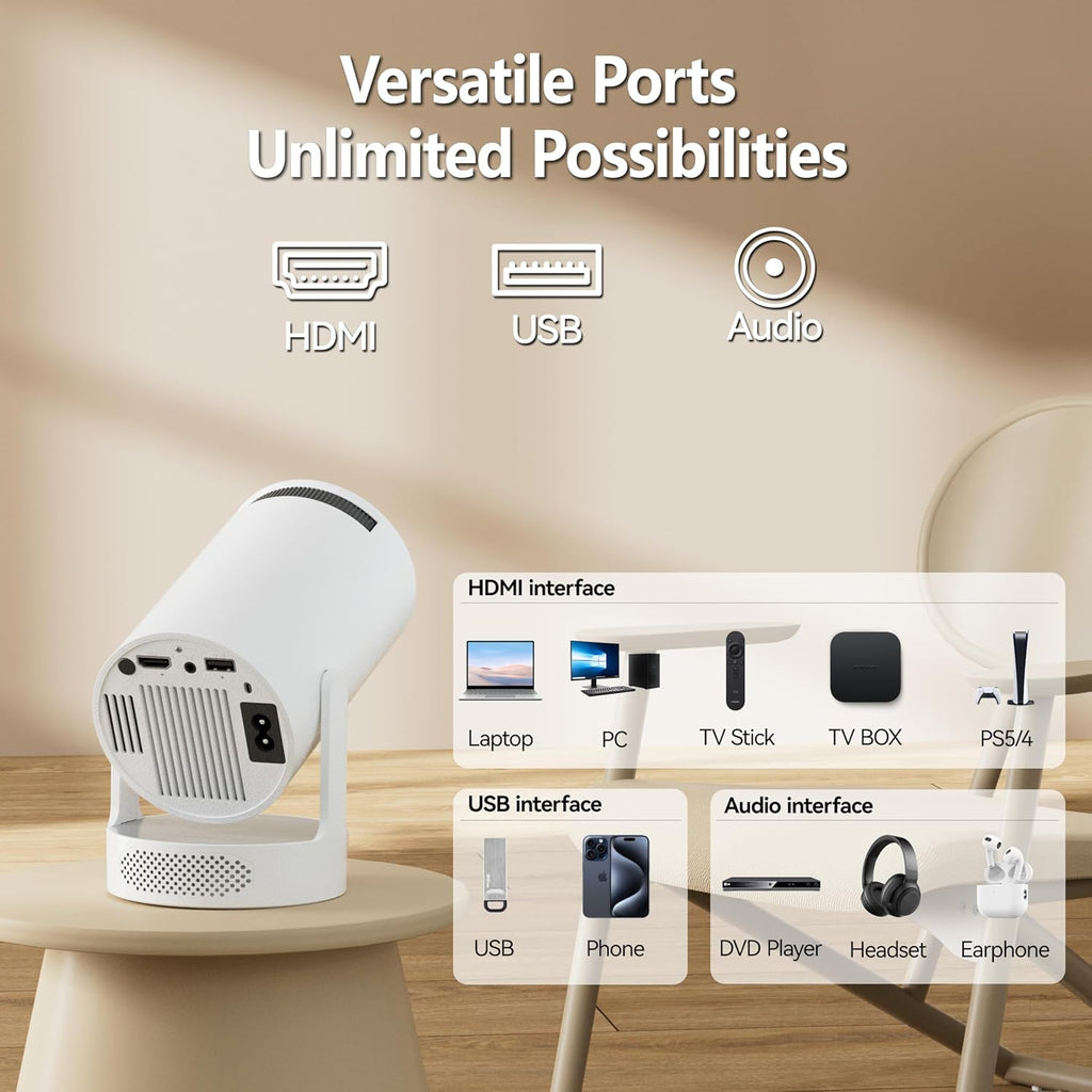 VistaCast Mini 210° Smart Projector with Extra Large-Screen Display