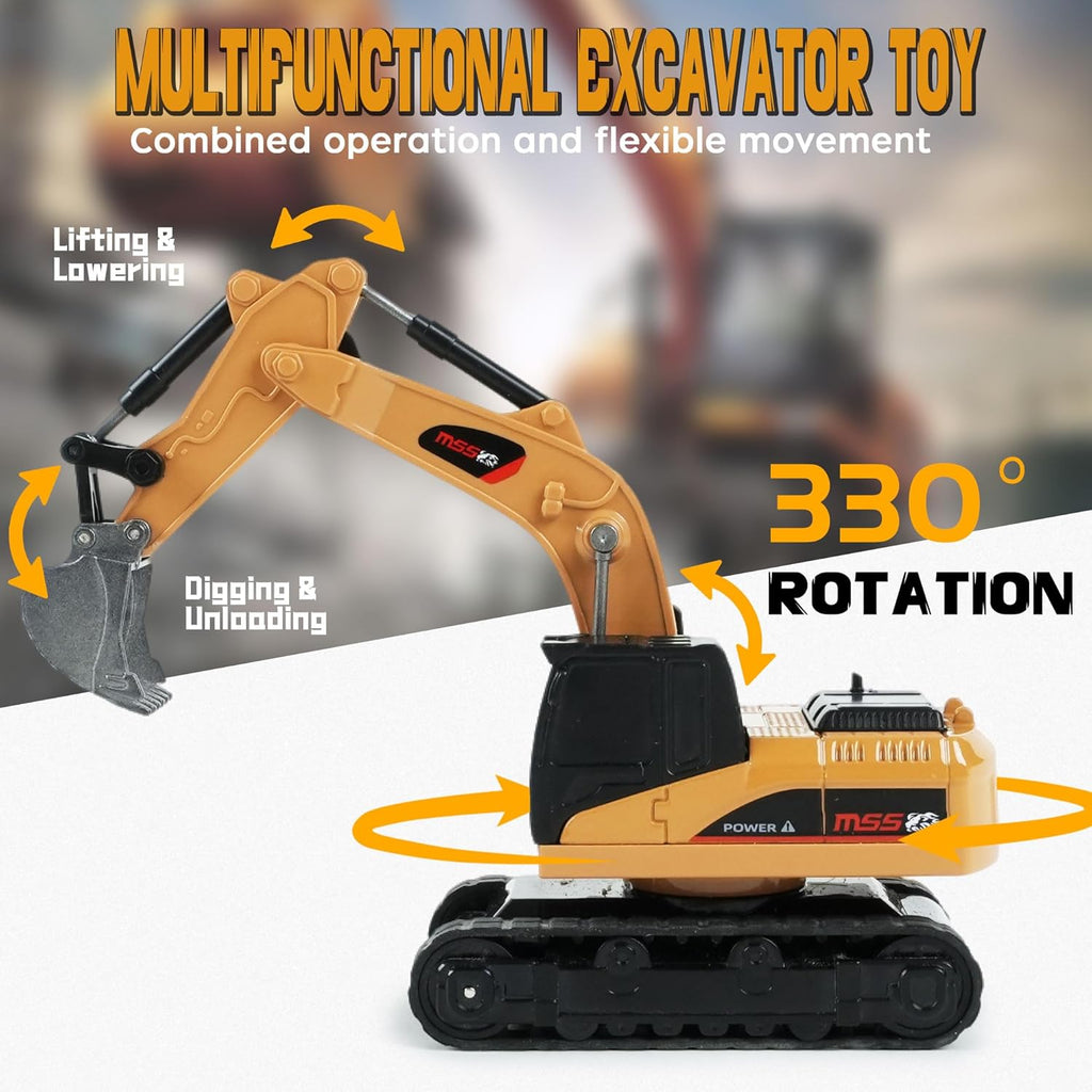 MicroCrew™ Mini RC Construction Series – Pocket Dump Truck, Excavator & Forklift Set