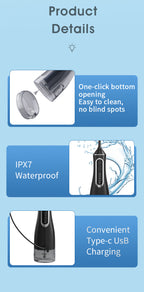 HydroPulse Pro – Portable Water Flosser with 4 Modes & 8 Tips