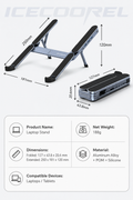 The world’s smallest foldable laptop stand with integrated USB hub—designed for modern mobile work.