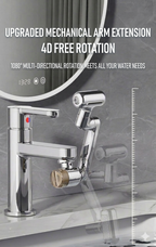 1080° Rotating Faucet Extender with Upward Facial Mist, 4 Water Modes & Built-In Filter