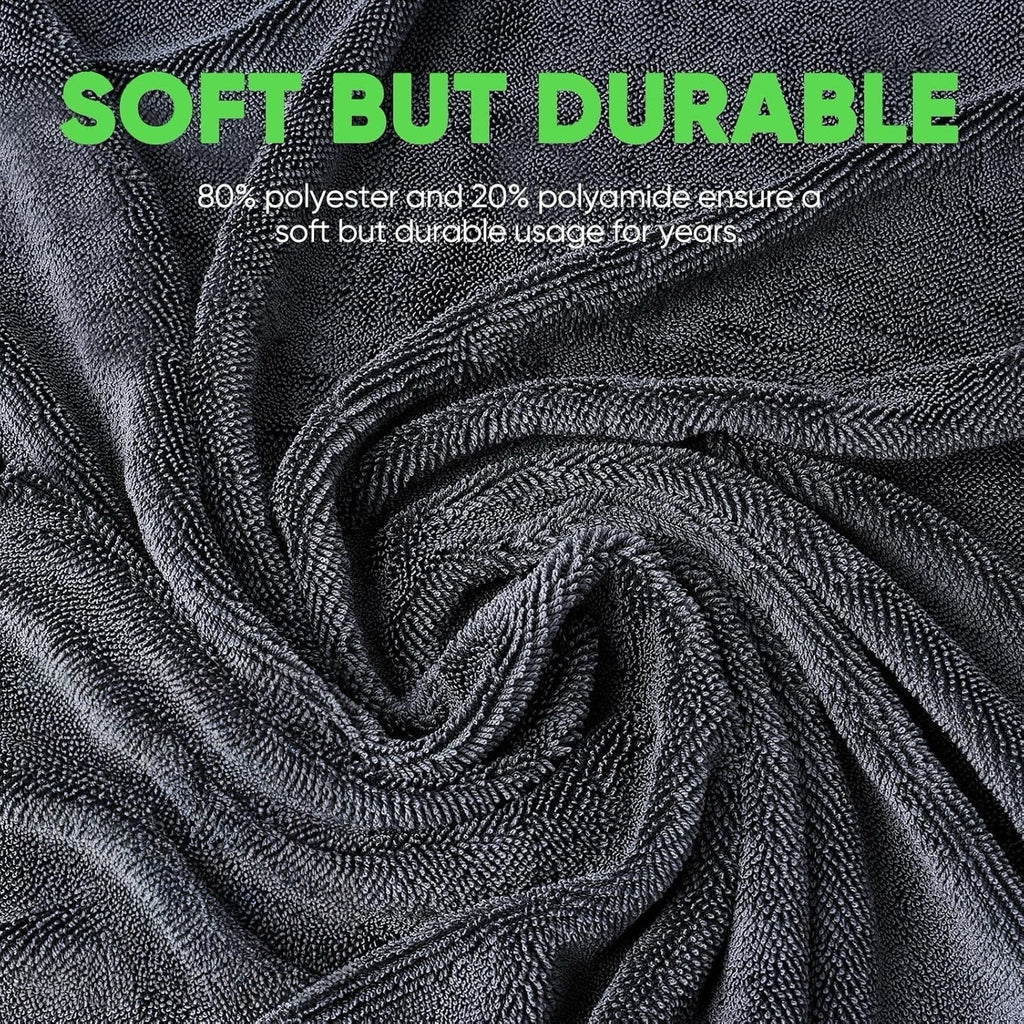 2+1 pcs MagicDry Twist-Weave Microfiber Car Towel – Streak-Free, Ultra-Absorbent, Scratch-Safe