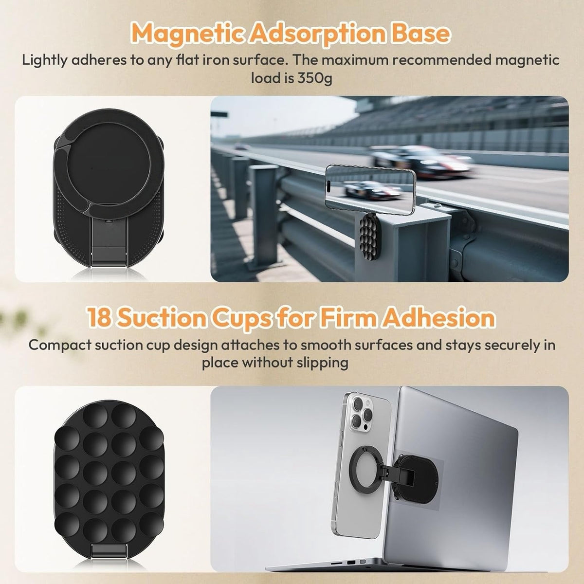 Double-Sided Suction & Magnetic Phone Holder
