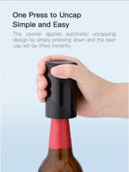 All-in-One Wine & Beer Opener Gift Set – Electric Corkscrew with Aerator & Vacuum Stopper + 2 x Push-Down Beer Opener