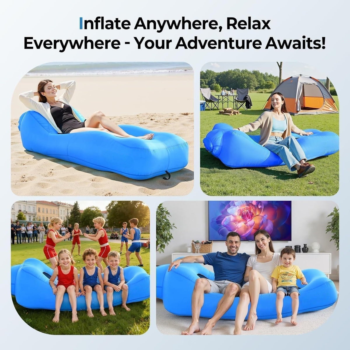 AeroLounge Go – Compact Pump-Free Inflatable Lounger