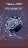 Aquro S3 Ultra – IPX7 Waterproof Shower Speaker with RGB Light & LED Display