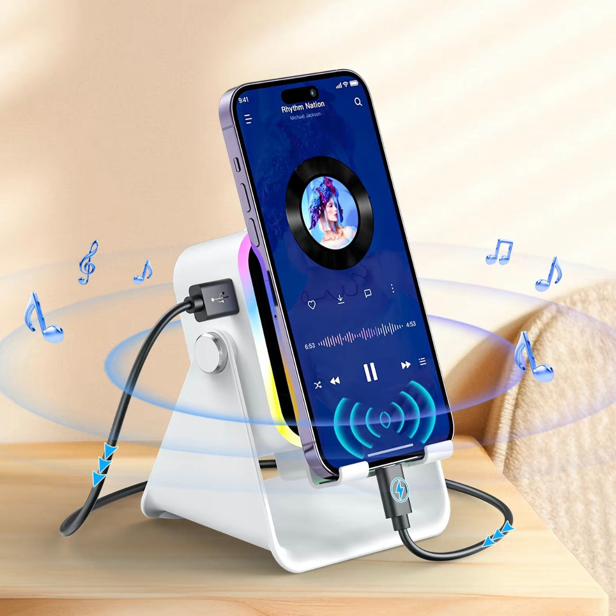 5-in-1 Induction Phone Speaker Stand