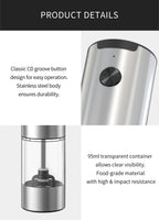SeasonMate – Stainless Steel Electric Salt & Pepper Grinder Set (2 Grinders + Base)