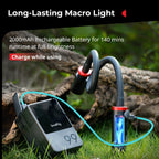 RM 03 Macro Photo LED Light for Mushrooms and Miniatures, 5 Colors CRI95, Flexible Arm, Diffuser