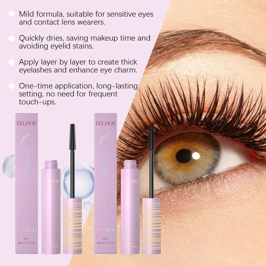 Black Brown Mascara Lengthens Eyelashes Curling Natural Fast Dry Silk Fiber Matte Waterproof Eye Lashes Makeup Mascara Comestics