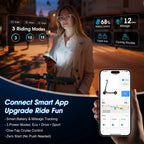 350W Electric Scooter for Adults 19mph Top Speed 21 Miles Max Range Foldable E-Scooter with 8.5'' Tires Double Shock System APP Control