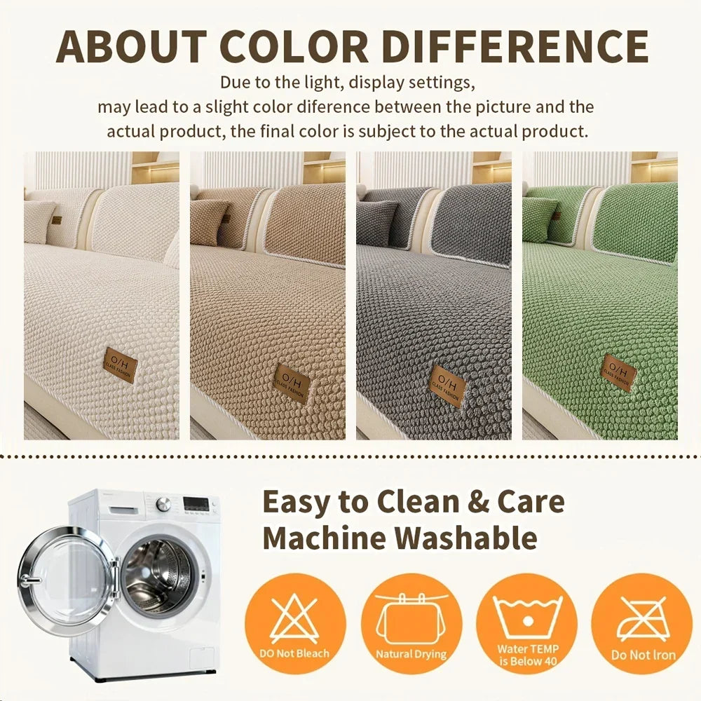 Anti-Slip Chenille Sofa Cover — Non-Slip, Pet-Friendly Couch & Cushion Protector, All Seasons
