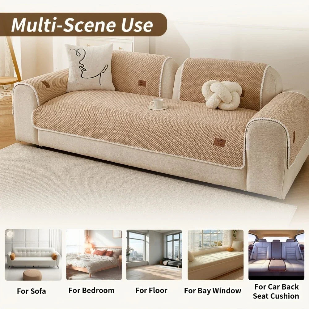 Anti-Slip Chenille Sofa Cover — Non-Slip, Pet-Friendly Couch & Cushion Protector, All Seasons