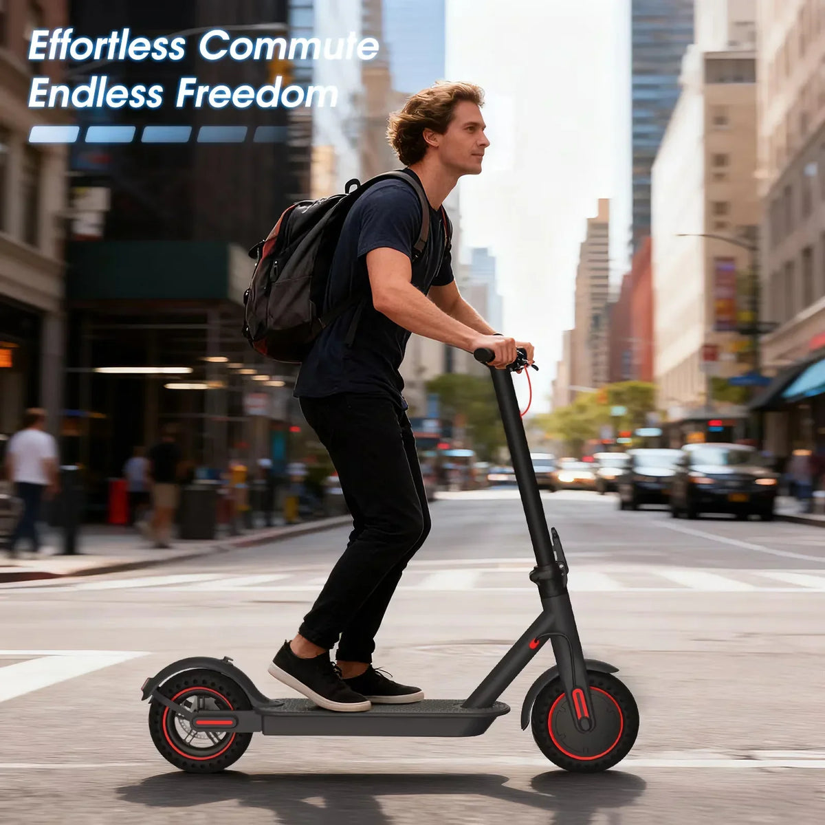 350W Electric Scooter for Adults 19mph Top Speed 21 Miles Max Range Foldable E-Scooter with 8.5'' Tires Double Shock System APP Control
