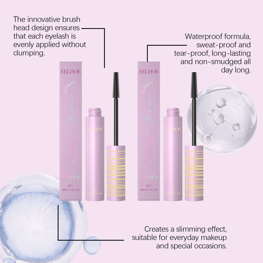 Black Brown Mascara Lengthens Eyelashes Curling Natural Fast Dry Silk Fiber Matte Waterproof Eye Lashes Makeup Mascara Comestics