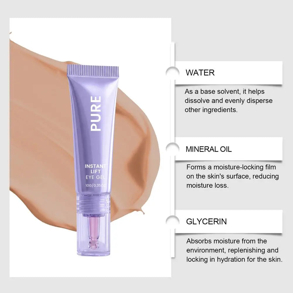 PURE Instant Lifting Eye Cream Gel - Collagen Firming Anti Dark Circles Remove Eye Bags Wrinkle Care Eye Massager Skincare