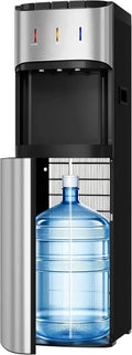3-5 Gal Bottom-Loading Water Cooler Dispenser, 3 Temperature Settings (Hot, Room, Cold), Child Safety Lock, Stainless Steel for Home, Office
