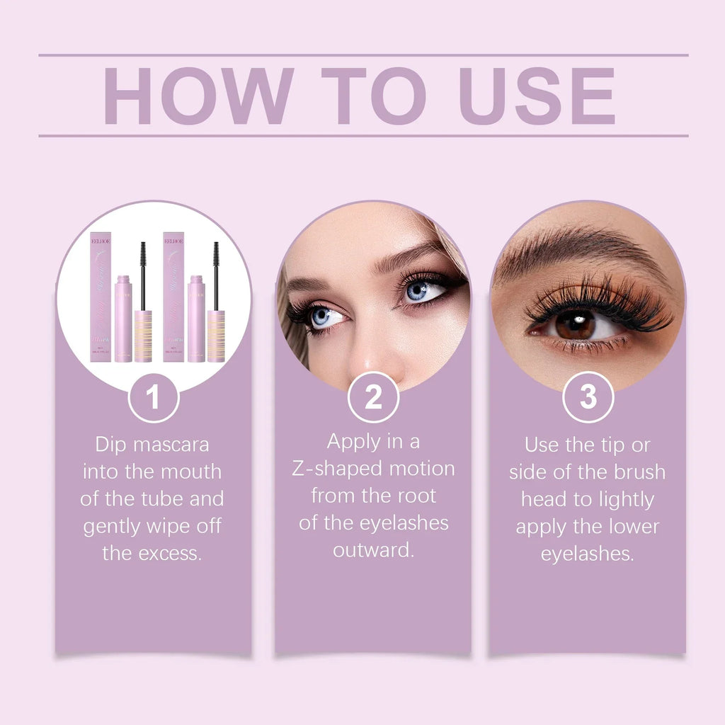 Black Brown Mascara Lengthens Eyelashes Curling Natural Fast Dry Silk Fiber Matte Waterproof Eye Lashes Makeup Mascara Comestics