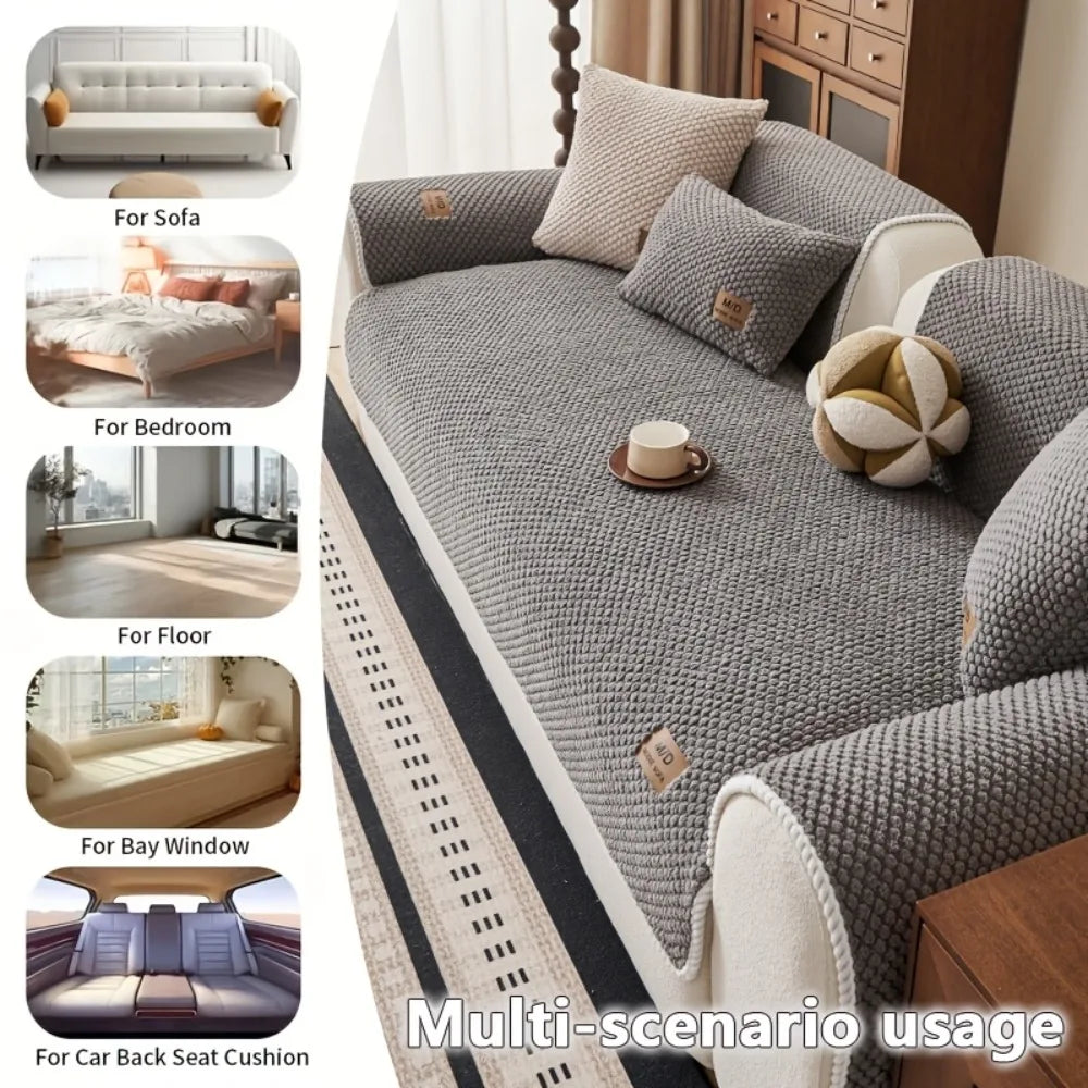 Anti-Slip Chenille Sofa Cover — Non-Slip, Pet-Friendly Couch & Cushion Protector, All Seasons