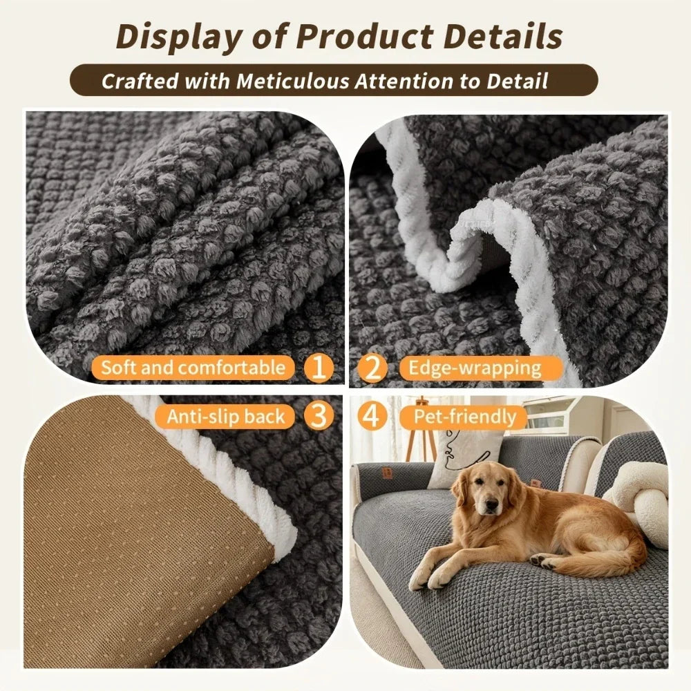Anti-Slip Chenille Sofa Cover — Non-Slip, Pet-Friendly Couch & Cushion Protector, All Seasons
