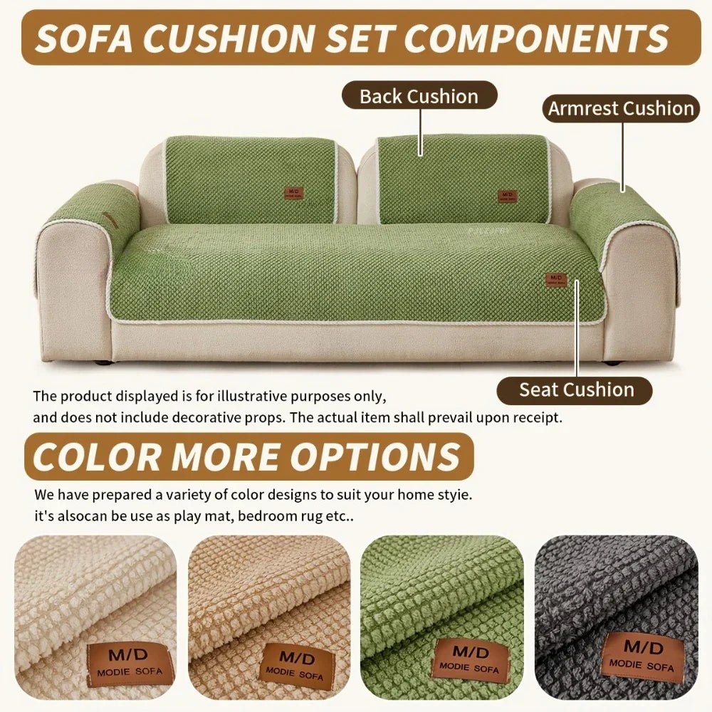 Anti-Slip Chenille Sofa Cover — Non-Slip, Pet-Friendly Couch & Cushion Protector, All Seasons