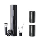 All-in-One Wine & Beer Opener Gift Set – Electric Corkscrew with Aerator & Vacuum Stopper + 2 x Push-Down Beer Opener