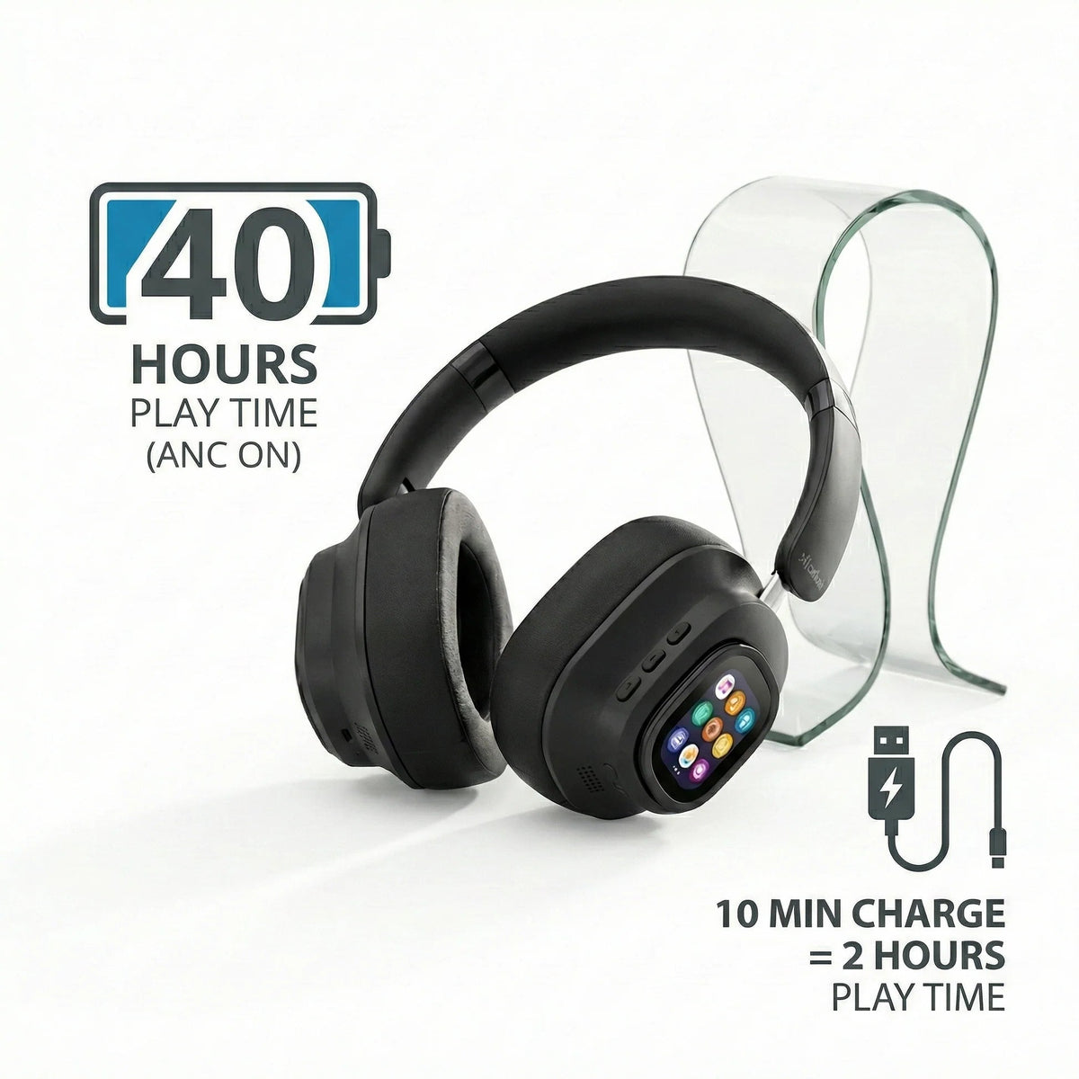 TouchScreen ANC Wireless Headphones