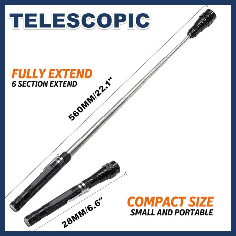 Extendable Magnetic Pick-Up Tool with Bright LED Light